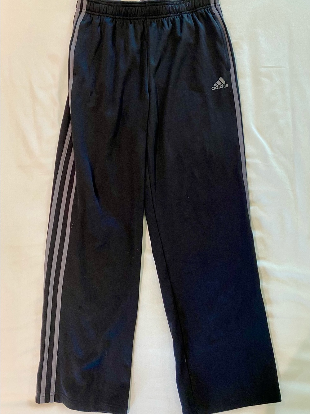 adidas Black Track Pants with Side Stripes